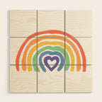 Rainbow Heart Wood Wall Art Gallery Image 1