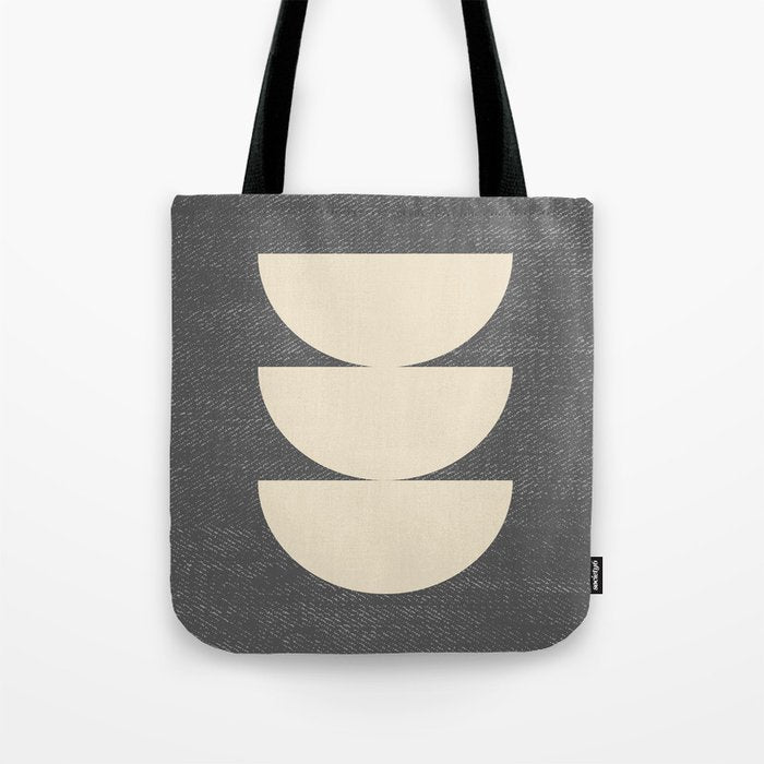 Half Circle 3 - Grey Texture Tote Bag Gallery Image 1