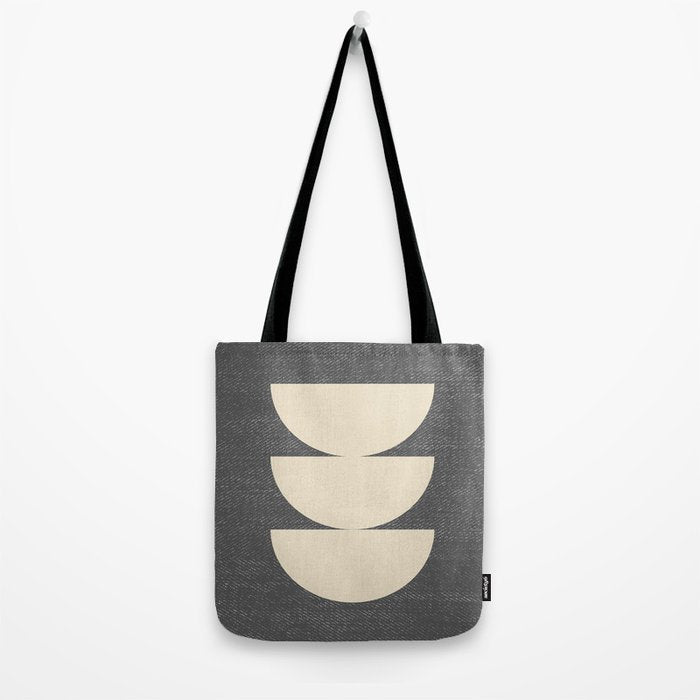 Half Circle 3 - Grey Texture Tote Bag Gallery Image 2