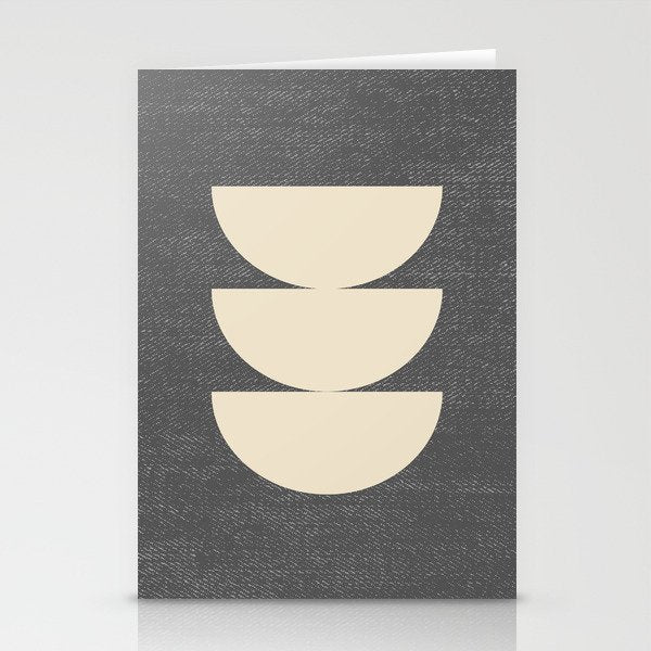 Half Circle 3 - Grey Texture Stationery Card Gallery Image 1