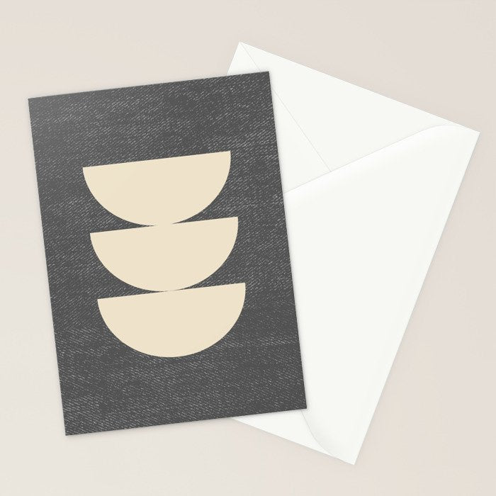 Half Circle 3 - Grey Texture Stationery Card Gallery Image 2