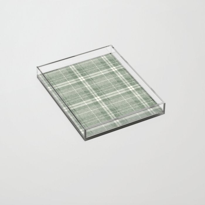 fall plaid - sage Acrylic Tray Gallery Image 2