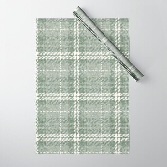 fall plaid - sage Wrapping Paper Gallery Image 1