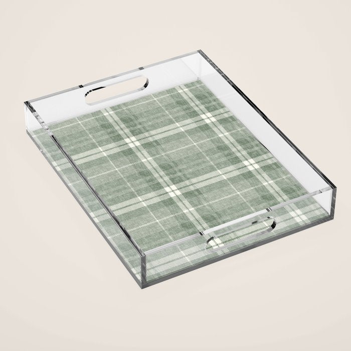 fall plaid - sage Acrylic Tray Gallery Image 1