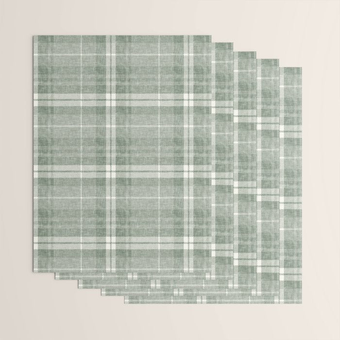 fall plaid - sage Wrapping Paper Gallery Image 3