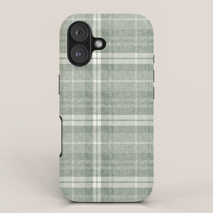 fall plaid - sage iPhone Case Gallery Image 1
