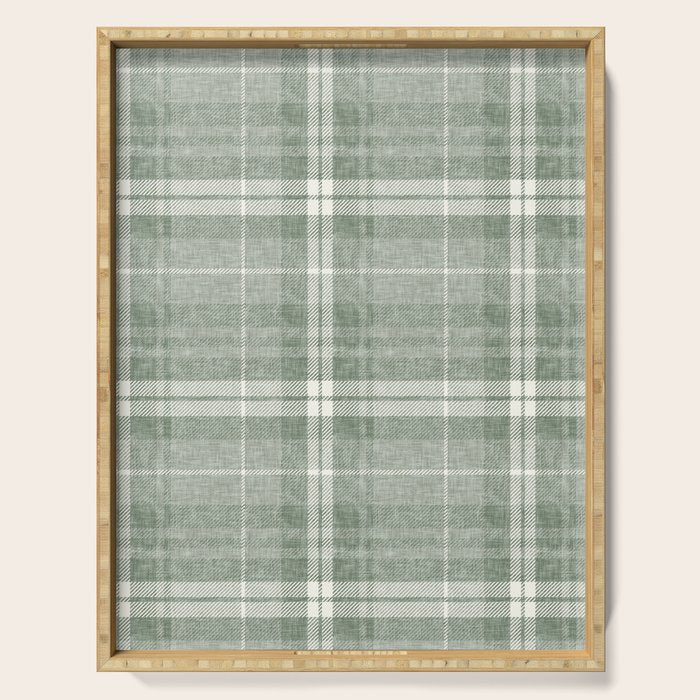fall plaid - sage Serving Tray Gallery Image 1