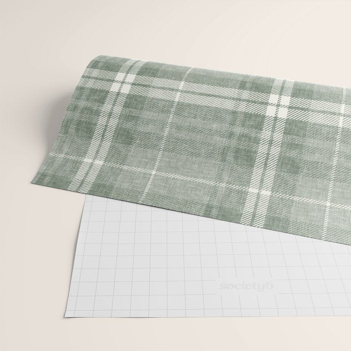 fall plaid - sage Wrapping Paper Gallery Image 2