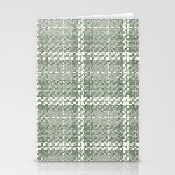 fall plaid - sage Stationery Card Gallery Image 2