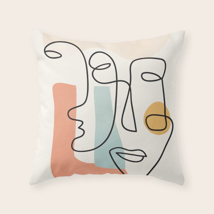 Abstract Faces 31 Throw Pillow Gallery Image 6