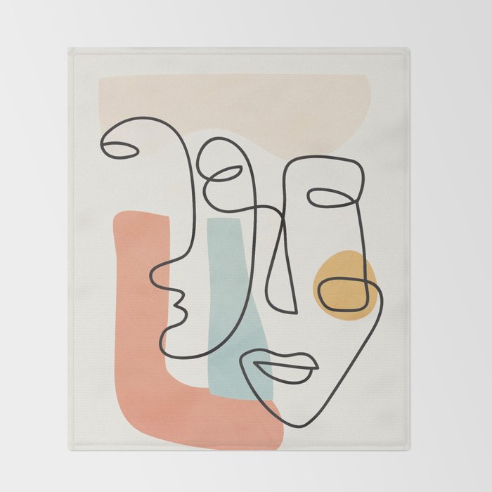 Abstract Faces 31 Throw Blanket Gallery Image 2