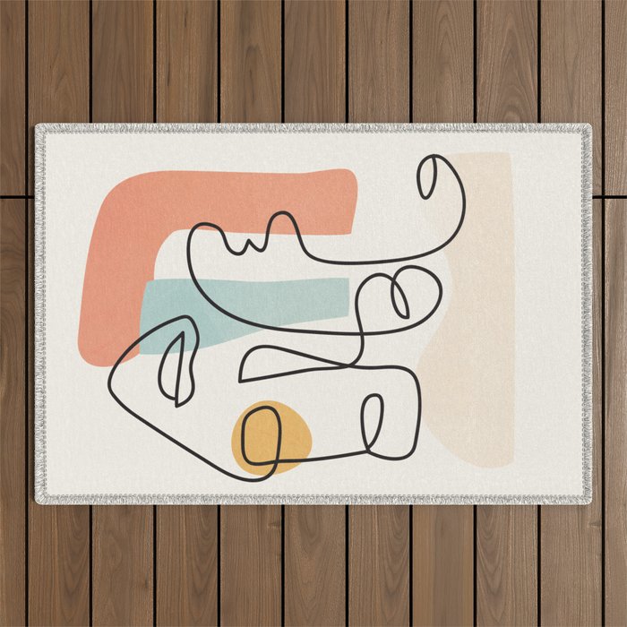 Abstract Faces 31 Outdoor Rug Gallery Image 1