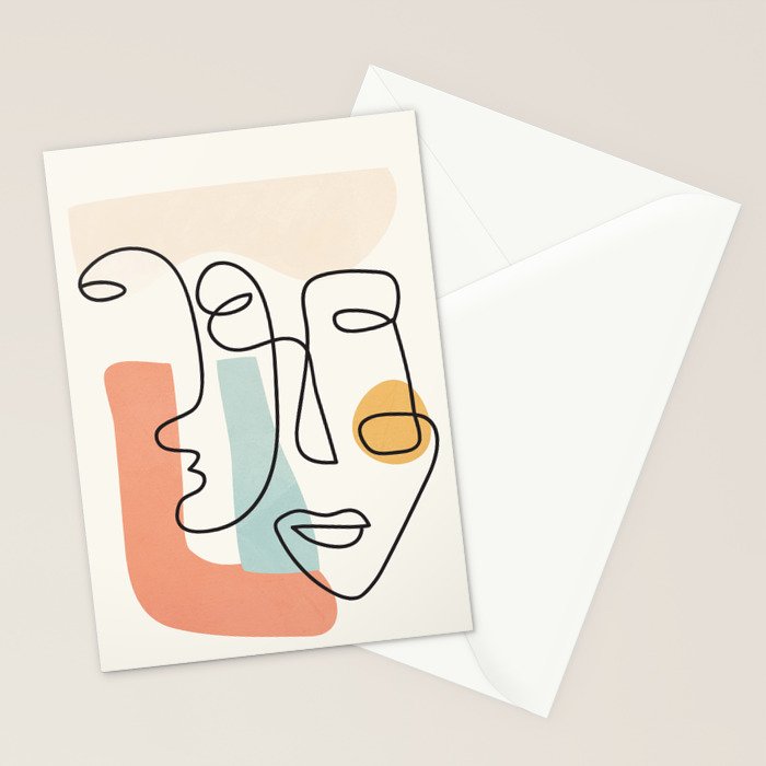 Abstract Faces 31 Stationery Card Gallery Image 2