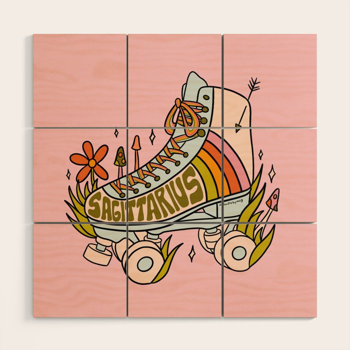 Sagittarius Roller Skate Wood Wall Art Gallery Image 1