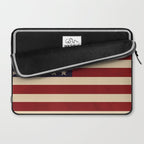 American Flag Vintage Americana Red Navy Blue Beige Laptop Sleeve Gallery Image 2