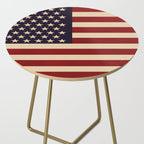American Flag Vintage Americana Red Navy Blue Beige Side Table Gallery Image 2