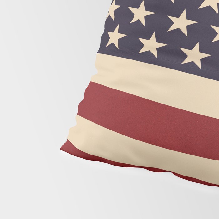 American Flag Vintage Americana Red Navy Blue Beige Pillow Sham Gallery Image 4