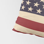 American Flag Vintage Americana Red Navy Blue Beige Pillow Sham Gallery Image 4