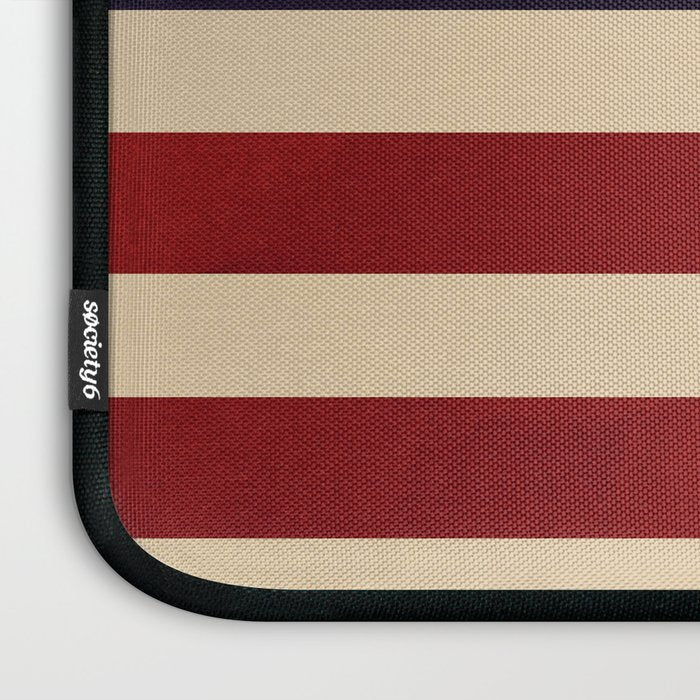 American Flag Vintage Americana Red Navy Blue Beige Laptop Sleeve Gallery Image 3