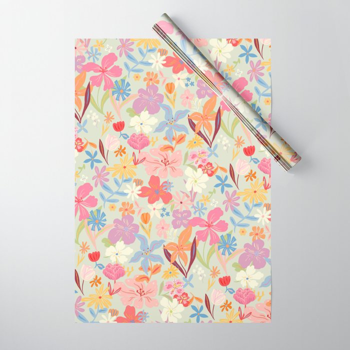 Modern Flowers Wrapping Paper Gallery Image 1