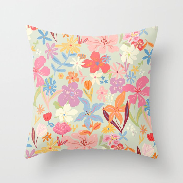 Modern Flowers Throw Pillow Gallery Image 6
