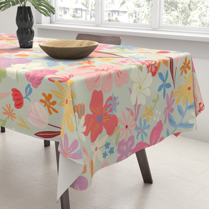 Modern Flowers Tablecloth Gallery Image 3