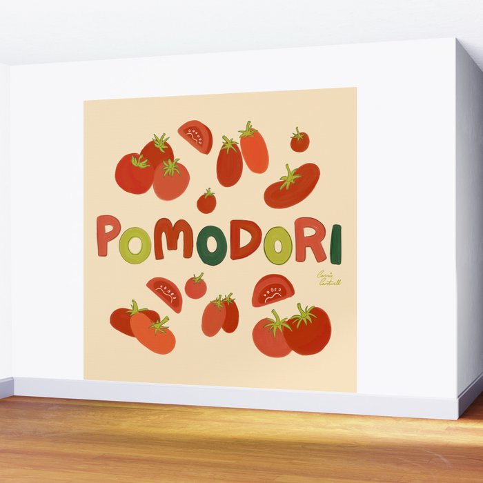 Hand Drawn Italian Roman Pomodori Tomato Classic Mediterranean Art Wall Mural Gallery Image 2