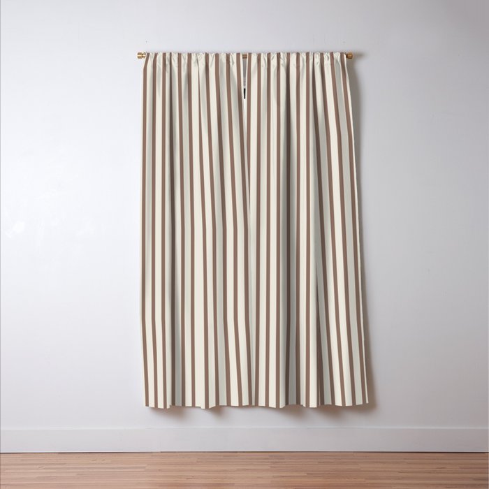 Brown And Cream Striped Window Curtain Gallery Image 3