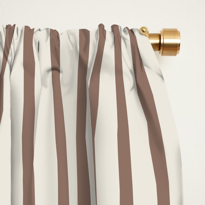 Brown And Cream Striped Window Curtain Gallery Image 2