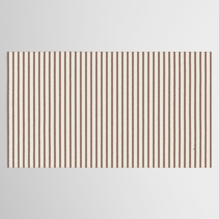 Brown And Cream Striped Tablecloth Gallery Image 2