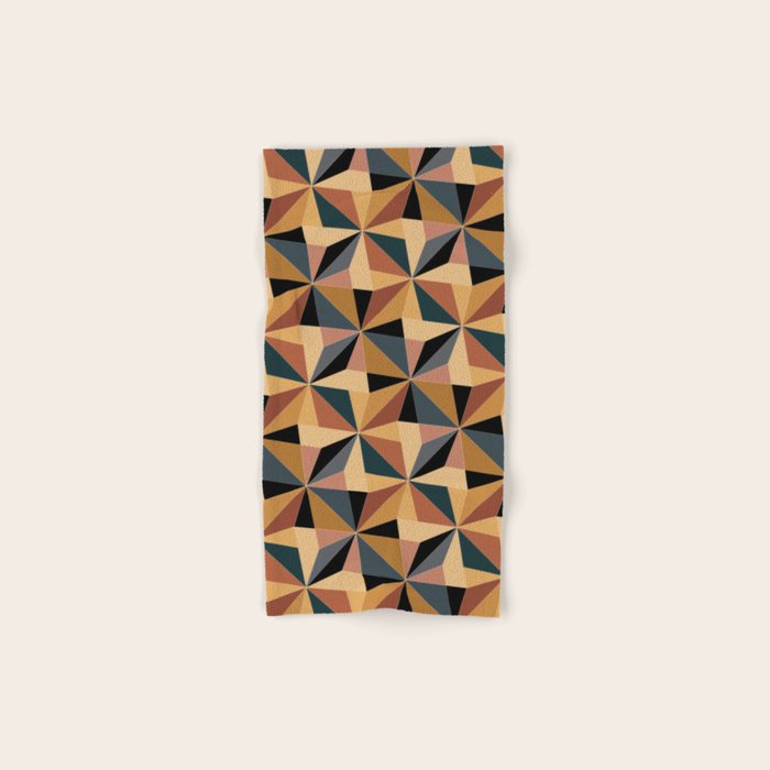 Kaleidoscope Tile Pattern I Bold Neutral Earthy Bath Towel Gallery Image 1