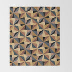 Kaleidoscope Tile Pattern I Bold Neutral Earthy Throw Blanket Gallery Image 2