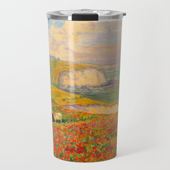 Václav Radimský (1867-1946) Normandy coast in bloom Impressionist Landscape Painting Bright Colors Travel Mug Gallery Image 1