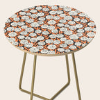 Blooming Abstract White and Orange Allium Flowers on Black Side Table Gallery Image 2