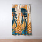 Modern Abstract Art Tropical Leaves 4 Window Curtain Gallery Image 3