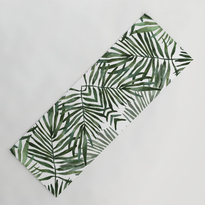 Watercolor simple leaves Yoga Mat Gallery Image 1