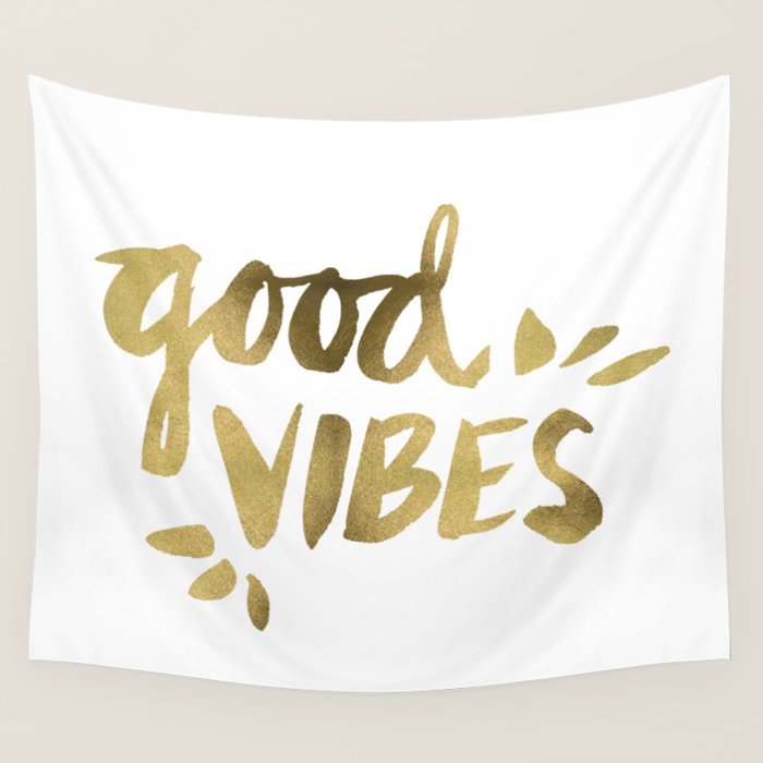 Good Vibes - Gold Ink Wall Tapestry Gallery Image 4