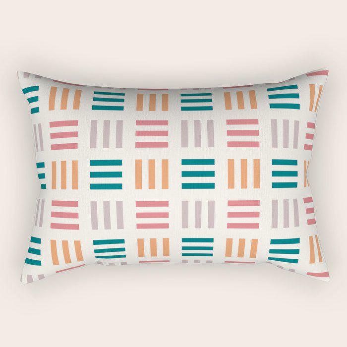 Modern Geometric Color Block Pattern Rectangular Pillow Gallery Image 2