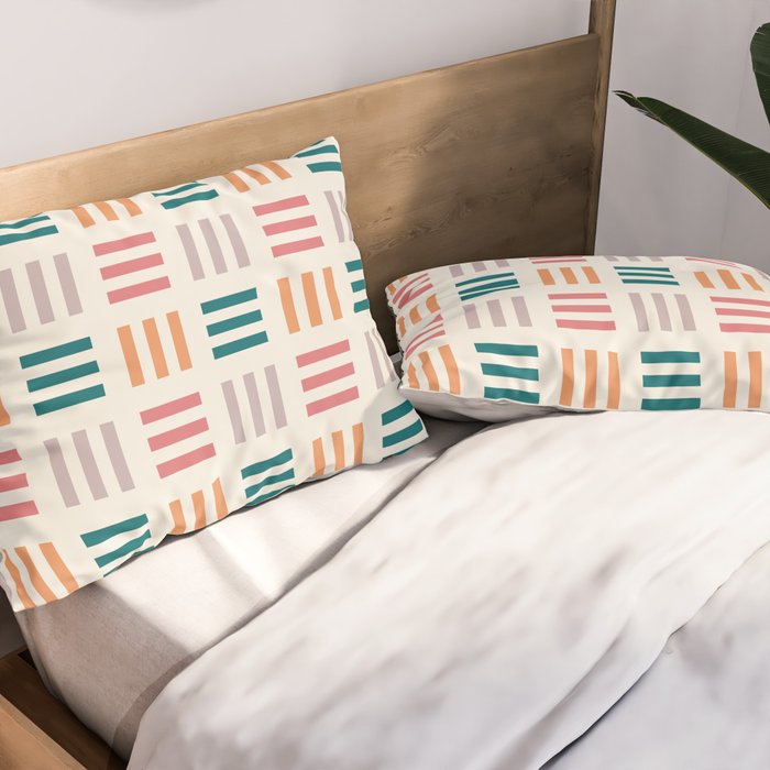 Modern Geometric Color Block Pattern Pillow Sham Gallery Image 2
