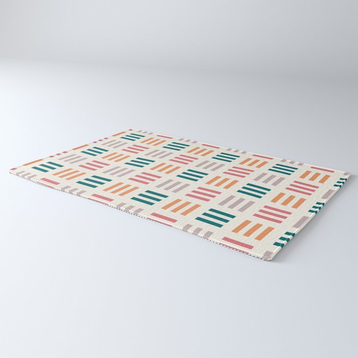 Modern Geometric Color Block Pattern Rug Gallery Image 3