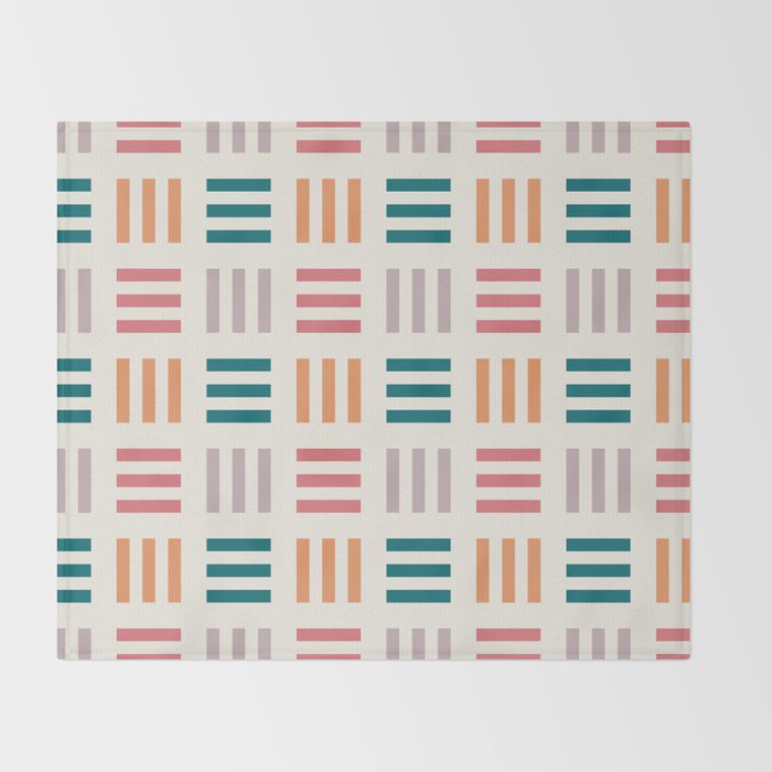 Modern Geometric Color Block Pattern Throw Blanket Gallery Image 2
