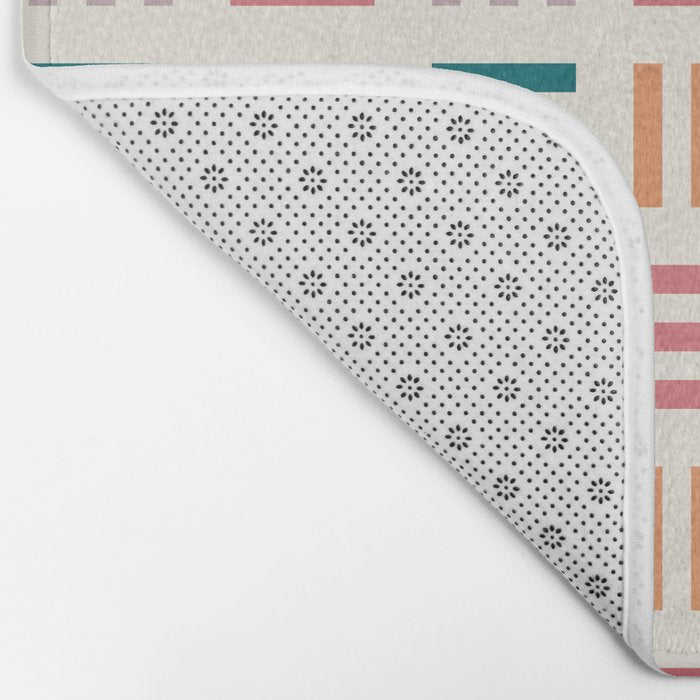 Modern Geometric Color Block Pattern Bath Mat Gallery Image 2