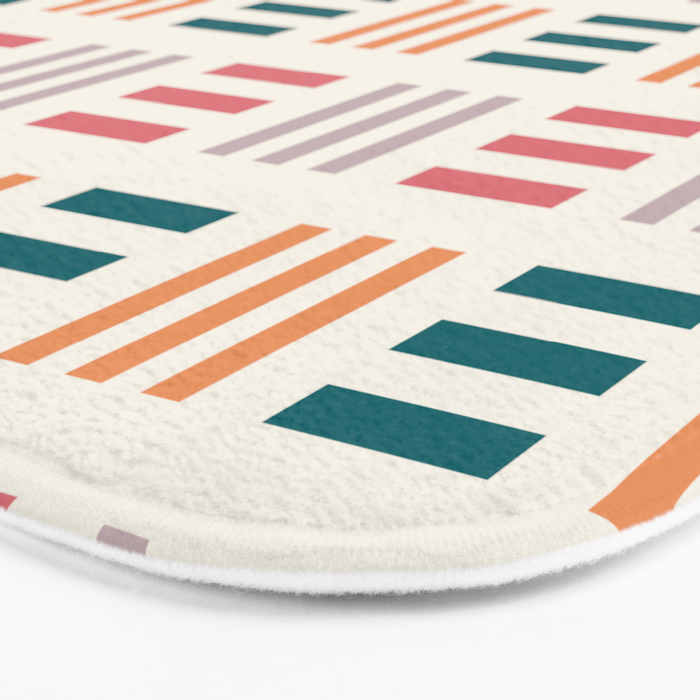 Modern Geometric Color Block Pattern Bath Mat Gallery Image 3