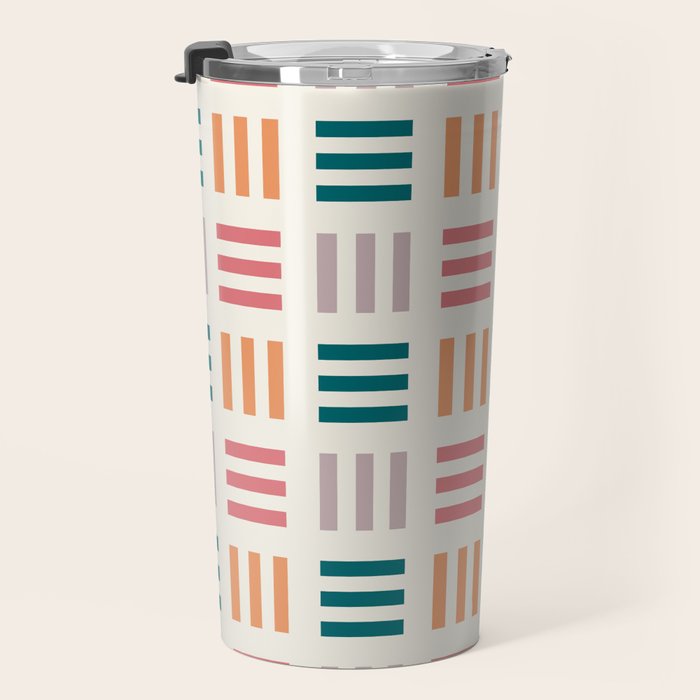 Modern Geometric Color Block Pattern Travel Mug Gallery Image 3