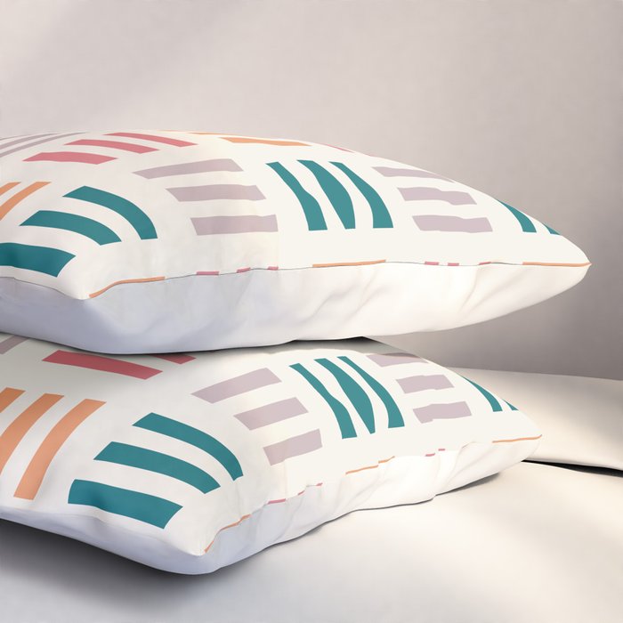 Modern Geometric Color Block Pattern Pillow Sham Gallery Image 3