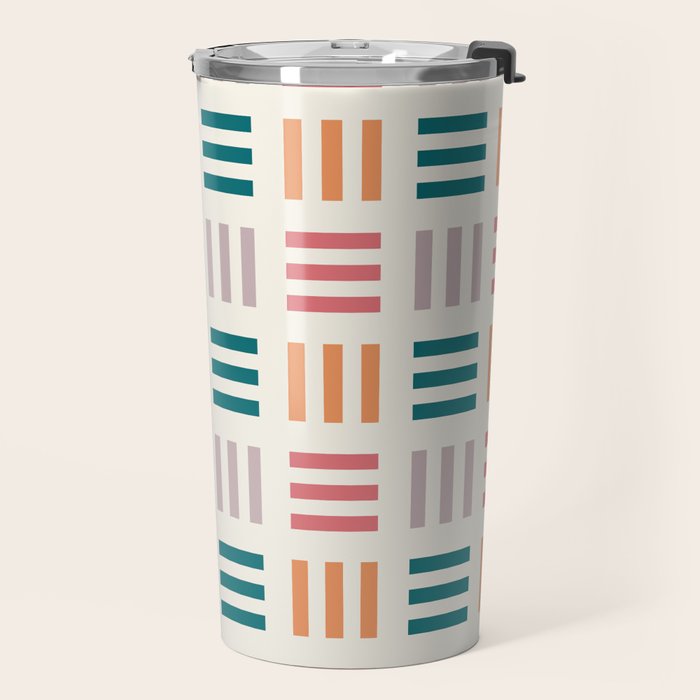 Modern Geometric Color Block Pattern Travel Mug Gallery Image 2