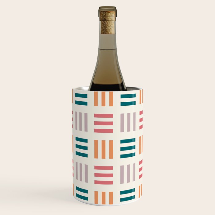 Modern Geometric Color Block Pattern Wine Chiller Gallery Image 2