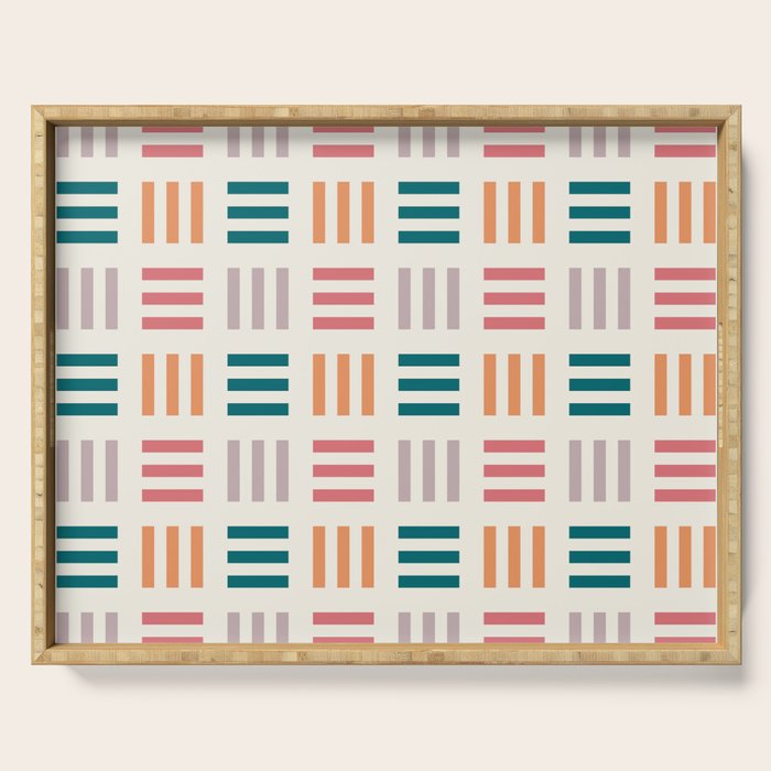 Modern Geometric Color Block Pattern Serving Tray Gallery Image 1