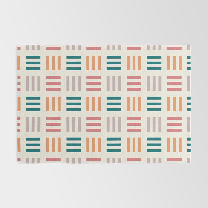 Modern Geometric Color Block Pattern Rug Gallery Image 2