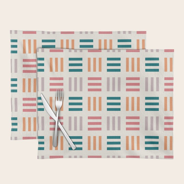 Modern Geometric Color Block Pattern Placemat Gallery Image 1